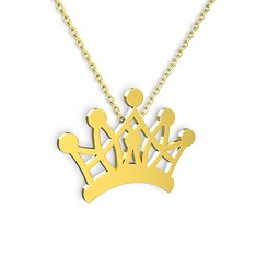 Kraliçe Kolye - 14 ayar altın kolye (40 cm altın rolo zincir) #sdylq