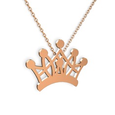 Kraliçe Kolye - 8 ayar rose altın kolye (40 cm rose altın rolo zincir) #xjxafa