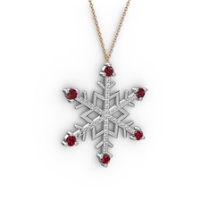 Aloin Kar Tanesi Kolye - Garnet ve swarovski 925 ayar gümüş kolye (40 cm gümüş rolo zincir) #gbwxmv