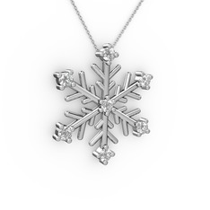 Lael Kar Tanesi Kolye - Beyaz zirkon 925 ayar gümüş kolye (40 cm gümüş rolo zincir) #14ldq8n
