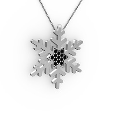 Vande Kar Tanesi Kolye - Siyah zirkon 925 ayar gümüş kolye (40 cm gümüş rolo zincir) #iuarge