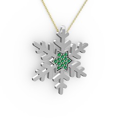 Vande Kar Tanesi Kolye - Yeşil kuvars 925 ayar gümüş kolye (40 cm altın rolo zincir) #wfyy0w