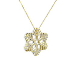 Neva Kar Tanesi Kolye - Pırlanta 18 ayar altın kolye (1.32 karat, 40 cm altın rolo zincir) #188leg7