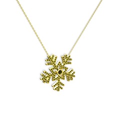 Lumi Kar Tanesi Kolye - Peridot 925 ayar altın kaplama gümüş kolye (40 cm altın rolo zincir) #1y0id5