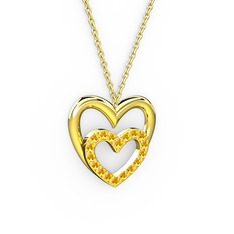 Kalpli Kolye - Sitrin 8 ayar altın kolye (40 cm altın rolo zincir) #vv51ck