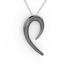 Algoma Kolye - 925 ayar siyah rodyum kaplama gümüş kolye (40 cm beyaz altın rolo zincir) #fij4hi