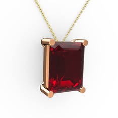 Garnet 18 ayar rose altın kolye (40 cm altın rolo zincir)