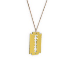 Jilet Kolye - 8 ayar altın kolye (40 cm rose altın rolo zincir) #11rjqdw