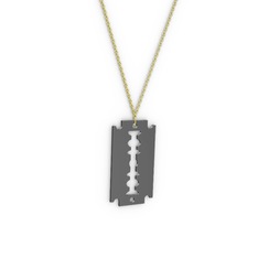 Jilet Kolye - 925 ayar siyah rodyum kaplama gümüş kolye (40 cm gümüş rolo zincir) #1d469vt
