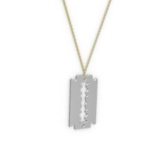 Jilet Kolye - 14 ayar beyaz altın kolye (40 cm gümüş rolo zincir) #6o4ww3