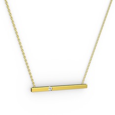 Çubuk Kolye - Pırlanta 14 ayar altın kolye (0.12 karat, 40 cm altın rolo zincir) #1e6rtry