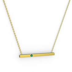Çubuk Kolye - Yeşil kuvars 14 ayar altın kolye (40 cm altın rolo zincir) #1icsulk