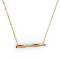 Çubuk Kolye - Yeşil kuvars 18 ayar rose altın kolye (40 cm altın rolo zincir) #ri9ibw