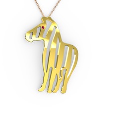 Zebra Kolye - Rodolit garnet 8 ayar altın kolye (40 cm rose altın rolo zincir) #ibveaw