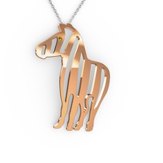 Zebra Kolye - Peridot 18 ayar rose altın kolye (40 cm gümüş rolo zincir) #qlqw0l