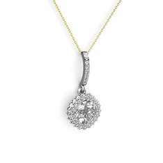 Sivana Kolye - Swarovski 925 ayar gümüş kolye (40 cm altın rolo zincir) #1e37x6l