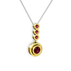 Belinda Kolye - Rodolit garnet 14 ayar altın kolye (40 cm gümüş rolo zincir) #1bouq8p