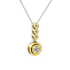 Belinda Kolye - Beyaz zirkon ve elmas 14 ayar altın kolye (0.33 karat, 40 cm beyaz altın rolo zincir) #1qvh7uf