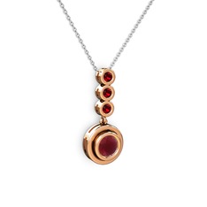 Belinda Kolye - Kök yakut ve garnet 18 ayar rose altın kolye (40 cm beyaz altın rolo zincir) #6rgy2j