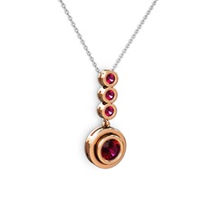 Belinda Kolye - Rodolit garnet 8 ayar rose altın kolye (40 cm gümüş rolo zincir) #cfq72u