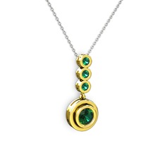Belinda Kolye - Yeşil kuvars 18 ayar altın kolye (40 cm beyaz altın rolo zincir) #mi6man