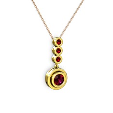 Belinda Kolye - Rodolit garnet ve garnet 18 ayar altın kolye (40 cm gümüş rolo zincir) #tq9ayz