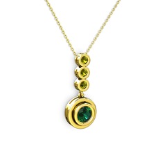 Belinda Kolye - Yeşil kuvars ve peridot 925 ayar altın kaplama gümüş kolye (40 cm altın rolo zincir) #vn8jua