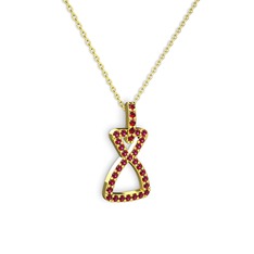 Simla Kolye - Garnet ve rodolit garnet 14 ayar altın kolye (40 cm altın rolo zincir) #rmpelf