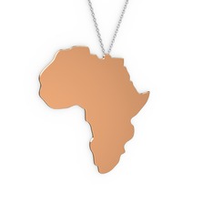 Afrika Kolye - 8 ayar rose altın kolye (40 cm beyaz altın rolo zincir) #1hruw1i