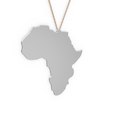 Afrika Kolye - 18 ayar beyaz altın kolye (40 cm rose altın rolo zincir) #1jr3x6k