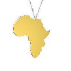 Afrika Kolye - 8 ayar altın kolye (40 cm beyaz altın rolo zincir) #dipnvv