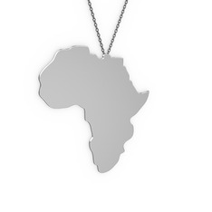 Afrika Kolye - 14 ayar beyaz altın kolye (40 cm gümüş rolo zincir) #sgmf1r