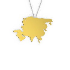 Asya Kolye - 18 ayar altın kolye (40 cm beyaz altın rolo zincir) #1plesn3