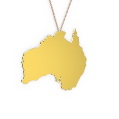 Avustralya Kolye - 8 ayar altın kolye (40 cm rose altın rolo zincir) #178eoj3