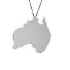 Avustralya Kolye - 14 ayar beyaz altın kolye (40 cm gümüş rolo zincir) #18bi2mh