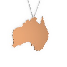 Avustralya Kolye - 8 ayar rose altın kolye (40 cm beyaz altın rolo zincir) #1t2obu4