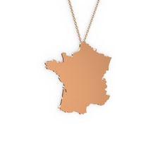 Fransa Kolye - 14 ayar rose altın kolye (40 cm rose altın rolo zincir) #1hrmu9n