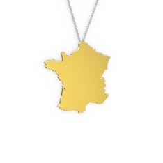 Fransa Kolye - 8 ayar altın kolye (40 cm beyaz altın rolo zincir) #1qafh31