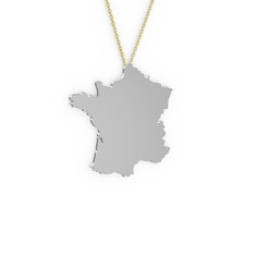 Fransa Kolye - 14 ayar beyaz altın kolye (40 cm altın rolo zincir) #1yvdcfg