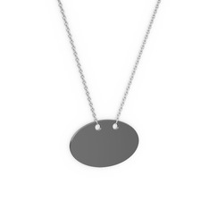 Alice Kolye - 925 ayar siyah rodyum kaplama gümüş kolye (40 cm beyaz altın rolo zincir) #4ztb5y