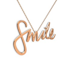 Smile Kolye - 18 ayar rose altın kolye (40 cm rose altın rolo zincir) #iphmsp