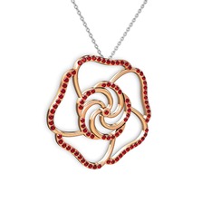 Garnet 8 ayar rose altın kolye (40 cm beyaz altın rolo zincir)