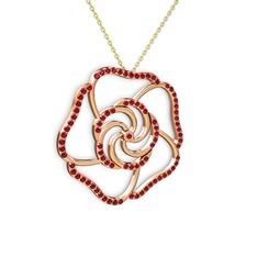 Garnet 14 ayar rose altın kolye (40 cm altın rolo zincir)