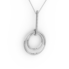 Gabriella Halka Kolye - Beyaz zirkon 925 ayar gümüş kolye (40 cm gümüş rolo zincir) #1fem1xq
