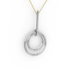 Gabriella Halka Kolye - Beyaz zirkon 925 ayar gümüş kolye (40 cm altın rolo zincir) #hwqlu9