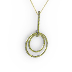 Gabriella Halka Kolye - Peridot 14 ayar beyaz altın kolye (40 cm altın rolo zincir) #jrx2r0