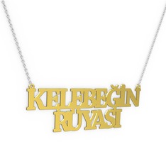 İki İsim Kolye - 8 ayar altın kolye (15 karakterli times new roman, 40 cm beyaz altın rolo zincir) #gxfggm