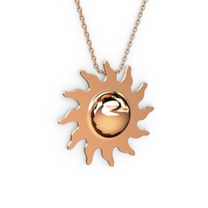 Güneş Kolye - 925 ayar rose altın kaplama gümüş kolye (40 cm gümüş rolo zincir) #1g73nq0