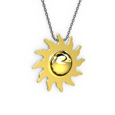 Güneş Kolye - 925 ayar altın kaplama gümüş kolye (40 cm gümüş rolo zincir) #meh8v5