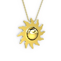 Güneş Kolye - 18 ayar altın kolye (40 cm altın rolo zincir) #okju0k